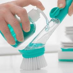UNBRANDED Scourer Brush with Handle and Soap Dispenser Cleasy InnovaGoods 
