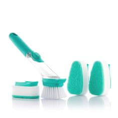 UNBRANDED Scourer Brush with Handle and Soap Dispenser Cleasy InnovaGoods 