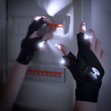UNBRANDED Gloves with LED Light Gleds InnovaGoods 2 Units