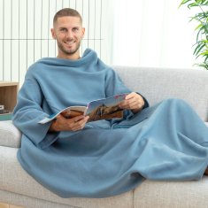 InnovaGoods Odeja z enim rokavom in osrednjim žepom Faboulazy InnovaGoods - modra 