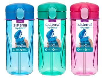 Sistema Hydrate Quick Flip Top steklenička s slamico 520 ml, mešanica barv