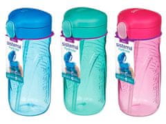 Sistema Sistema Hydrate Quick Flip Top steklenička s slamico 520 ml, mešanica barv