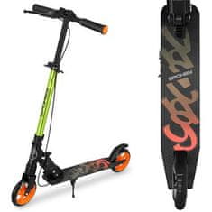 Spokey VACAY PRO Skuter z ročno zavoro, kolesa 145 mm, zelen