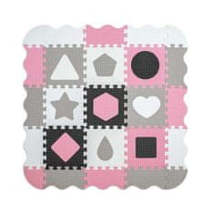 MILLY MALLY Penasta podloga za sestavljanke Jolly 3x3 Shapes Pink Grey