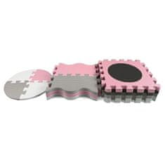 MILLY MALLY Penasta podloga za sestavljanke Jolly 3x3 Shapes Pink Grey