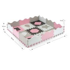 MILLY MALLY Penasta podloga za sestavljanke Jolly 3x3 Shapes Pink Grey