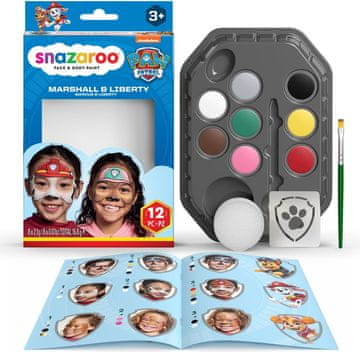 Snazaroo Komplet 8 barv za obraz Tlapková patrola: Marshall &amp; Liberty