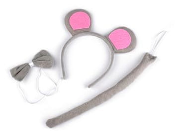 Karnevalski komplet - mačka, dalmatinec, miška, tiger - siva svetla miška