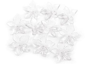 Plastične kroglice cvet / krilo Ø25-29 mm - (01) - 25 mm prozorne (800 kosov)