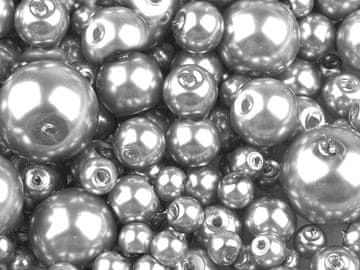 Mešanica steklenih voščenih kroglic velikosti Ø4-12 mm - srebrna svetloba (500 g)