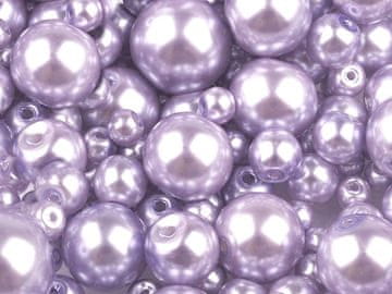 Mešanica steklenih voščenih kroglic velikosti Ø4-12 mm - vijolična svetla (500 g)