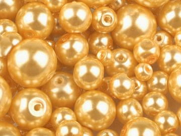 Mešanica steklenih voščenih kroglic velikosti Ø4-12 mm - zlata svetloba (500 g)