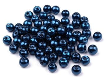 Stekleni voščeni biseri Ø6 mm - modri pariški (50 g)