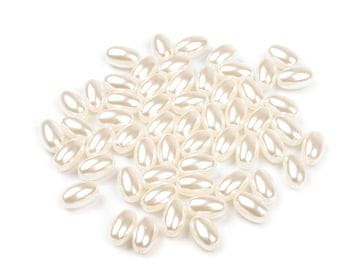 Plastične voščene kroglice / biseri Glance olive 6x10 mm - F1 kremasta svetla (10 g)