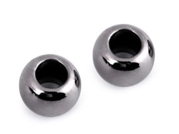 Plastične kroglice Kovinske z veliko luknjo 11x15 mm - antracit (10 kosov)