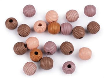 Lesene kroglice z vdolbinicami Ø13 mm - mešanica barv (20 kosov)