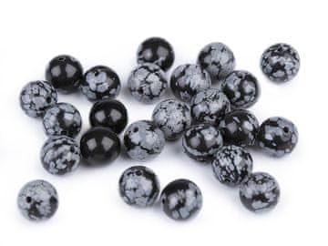Obsidianove luske, mineralne kroglice Ø8 mm - obsidianove luske (11 kosov)