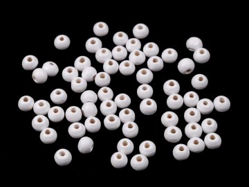 Lesene kroglice Ø6 mm - bele (10 g)