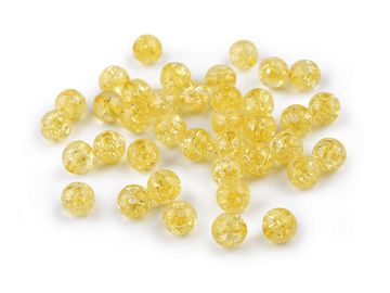 Plastične kroglice z razpokami Ø8 mm - (30) rumena svetlo mat (30 g)