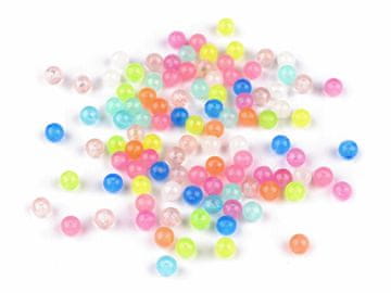 Plastične kroglice Ø6 mm, ki se svetijo v temi - mešanica (500 g)