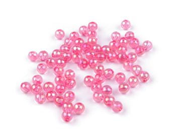 Mavrične plastične kroglice Ø6 mm - roza (10 g)