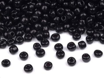 Rokail 6/0 - 4 mm neprozoren - črn (50 g)