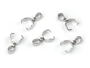 Broška z očesci iz nerjavečega jekla 4x16 mm - platinasta (5 kosov)