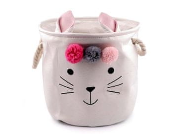 Tekstilna košara za shranjevanje zajca - bela naravna