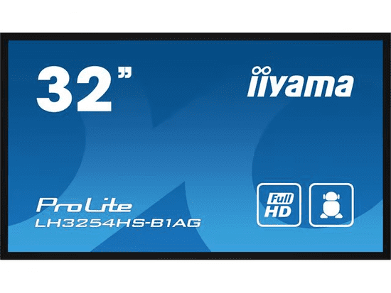 iiyama ProLite LH3254HS-B1AG 32", IPS, Full HD, 24/7 ur delovanja, HDMI, 10 W zvočniki, ležeče/pokončno, Android OS in FailOver