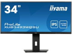 iiyama ProLite monitor XUB3493WQSU-B5 34" IPS ultra širok zaslon s HDMI in nastavitvijo višine (XUB3493WQSU-B5)