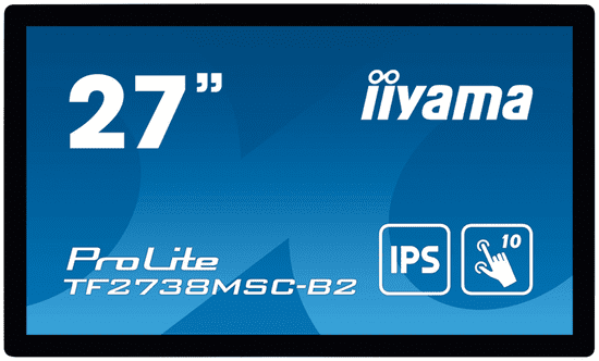 iiyama ProLite monitor TF2738MSC-B2 27" črn, IPS, Full HD, Projective Capacitive 10pt dotik, HDMI, Display Port