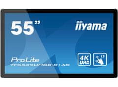 iiyama Prolite monitor TF5539UHSC-B1AG 55" črn, IPS, proti bleščanju, 4K, projektiven kapacitivni 15pt na dotik, 24/7, ležeče/pokončno/s licem navzgor, odprt okvir