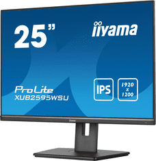 iiyama ProLite monitor XUB2595WSU-B5, 25", IPS, nastavljiva višina in vrtljiva funkcija, 1920 x 1200, HDMI, DisplayPort, USB Hub, FreeSync