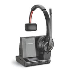 Poly Mono brezžične slušalke Plantronics Savi 8210-M UC USB-A DECT črne (207322-02) s stojalom
