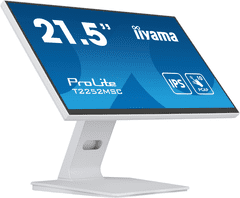 iiyama ProLite monitor T2252MSC-W2 22" bel, IPS, projektivna kapacitivnost 10 točk na dotik, HDMI, Display Port, steklena zasnova od roba do roba, premaz proti prstnim odtisom