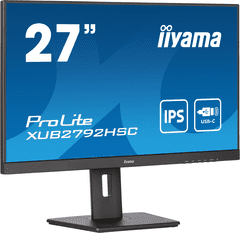 iiyama ProLite XUB2792HSC-B5 27" monitor črn, nastavljiv po višini, plošča IPS, povezava USB-C z napajanjem
