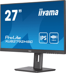 iiyama ProLite XUB2792HSC-B5 27" monitor črn, nastavljiv po višini, plošča IPS, povezava USB-C z napajanjem