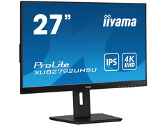 iiyama ProLite monitor XUB2792UHSU-B5 27", IPS, 4k, nastavljiva višina in vrtljiva funkcija, HDMI, DisplayPort, USB Hub, PIP, PBP
