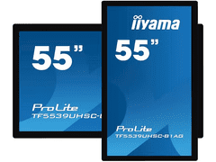 iiyama Prolite monitor TF5539UHSC-B1AG 55" črn, IPS, proti bleščanju, 4K, projektiven kapacitivni 15pt na dotik, 24/7, ležeče/pokončno/s licem navzgor, odprt okvir