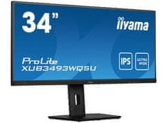 iiyama ProLite monitor XUB3493WQSU-B5 34" IPS ultra širok zaslon s HDMI in nastavitvijo višine (XUB3493WQSU-B5)