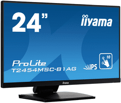 iiyama ProLite monitor T2454MSC-B1AG 24", projektiven kapacitivni 10pt na dotik, premaz proti bleščanju, IPS, ultra tanek okvir, HDMI