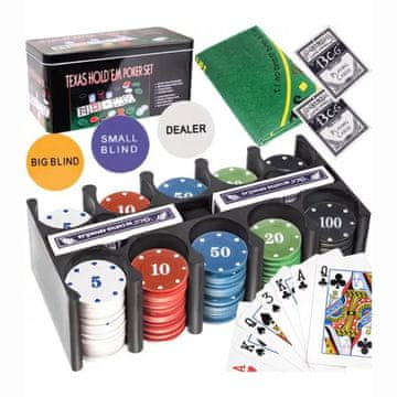 Northix Garnitura za poker - 200 markerjev