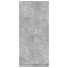 Vidaxl Garderobna omara betonsko siva 80x52x180 cm iverna plošča