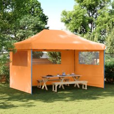 Vidaxl Zložljivi pop-up šotor za zabave 3 stranice oranžna