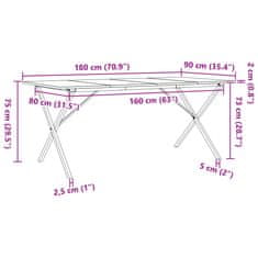 Vidaxl vidaXL Jedilna miza z nogami v obliki črke X 180x90x75 cm