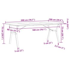 Vidaxl vidaXL Jedilna miza z nogami v obliki črke Y 200x100x75 cm