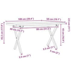 Vidaxl vidaXL Klubska mizica z nogami v obliki črke X 100x50x45,5 cm