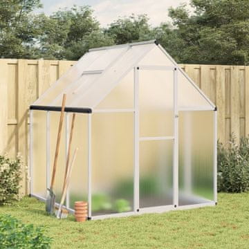 Vidaxl vidaXL Rastlinjak z osnovnim okvirjem srebrn 169x169x195 cm aluminijast