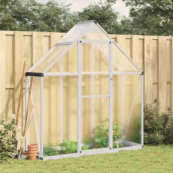 shumee Rastlinjak z okvirjem srebrn 169x58x195 cm aluminij