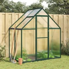 shumee Rastlinjak z okvirjem zelen 169x114x195 cm aluminij